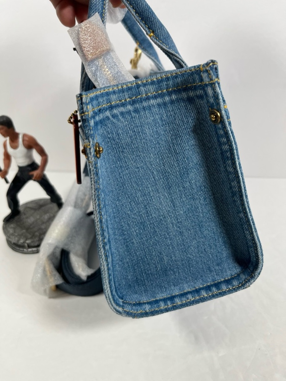 Coach Cargo Tote Bag 20 In Denim NWT - Picture 6 of 7